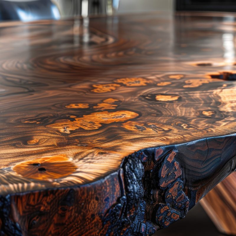 Dining table wood. Generative AI