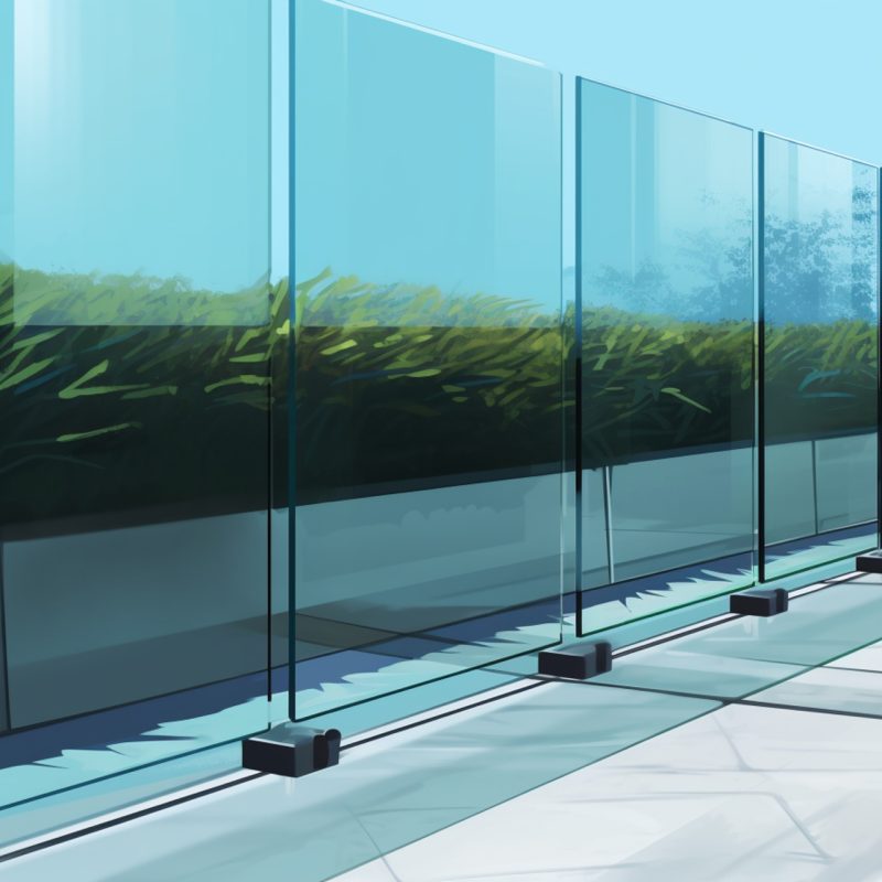 Glass fence illustrated